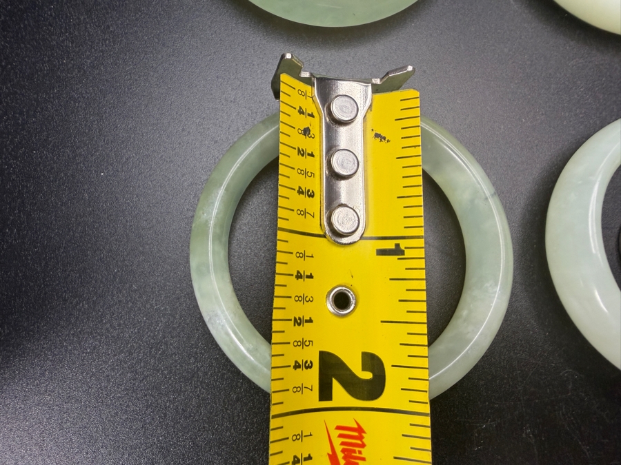 (6) Chinese Jade Carved Pendant Small Bangles For Child 2'W [Photo 9]