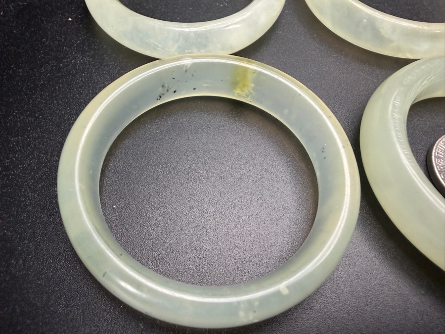 (6) Chinese Jade Carved Pendant Small Bangles For Child 2'W [Photo 2]