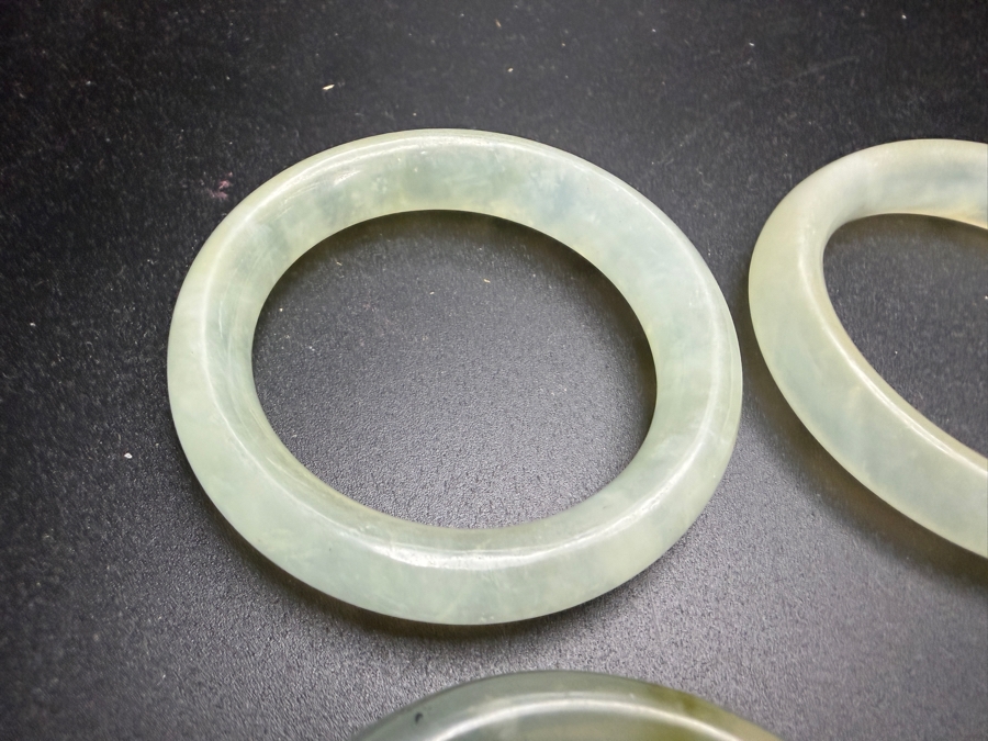 (6) Chinese Jade Carved Pendant Small Bangles For Child 2'W [Photo 5]