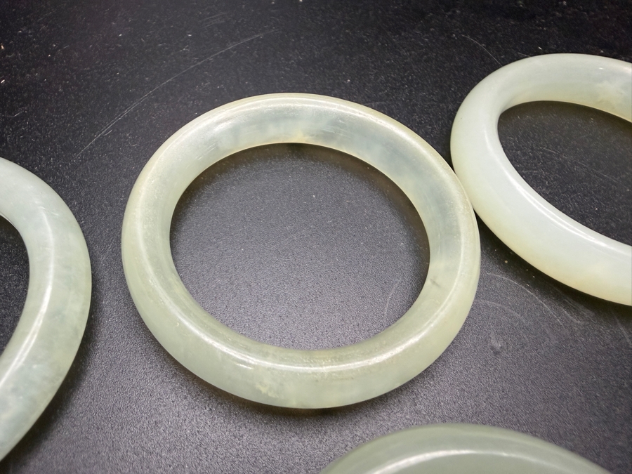 (6) Chinese Jade Carved Pendant Small Bangles For Child 2'W [Photo 6]