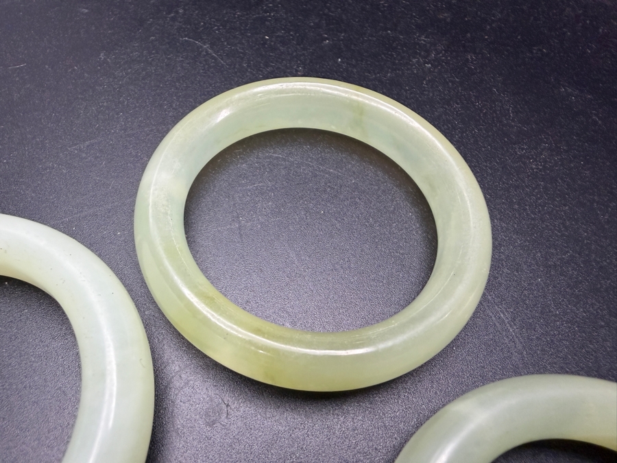 (6) Chinese Jade Carved Pendant Small Bangles For Child 2'W [Photo 6]