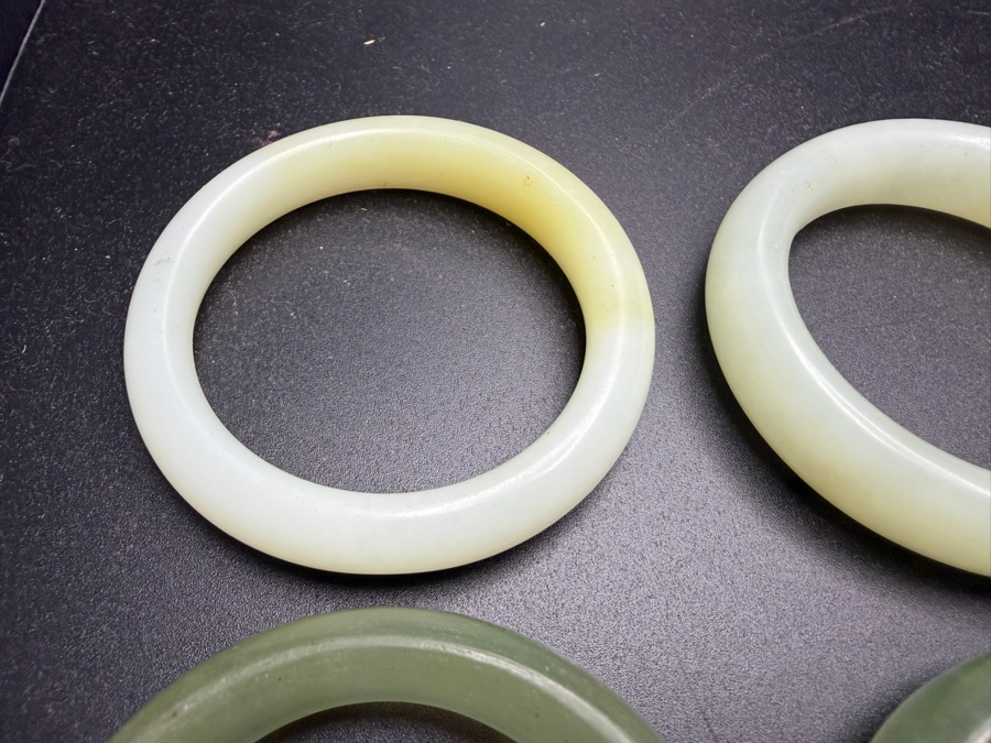 (6) Chinese Jade Carved Pendant Small Bangles For Child 2'W [Photo 8]