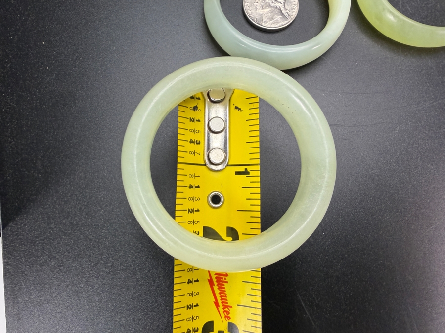(6) Chinese Jade Carved Pendant Small Bangles For Child 2'W [Photo 8]