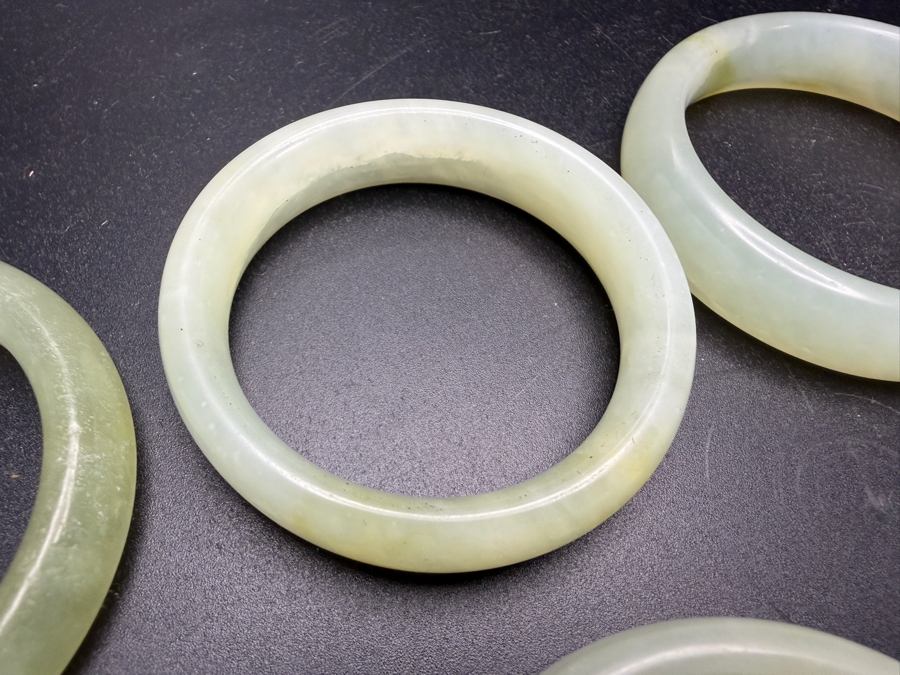 (6) Chinese Jade Carved Pendant Small Bangles For Child 2'W [Photo 6]