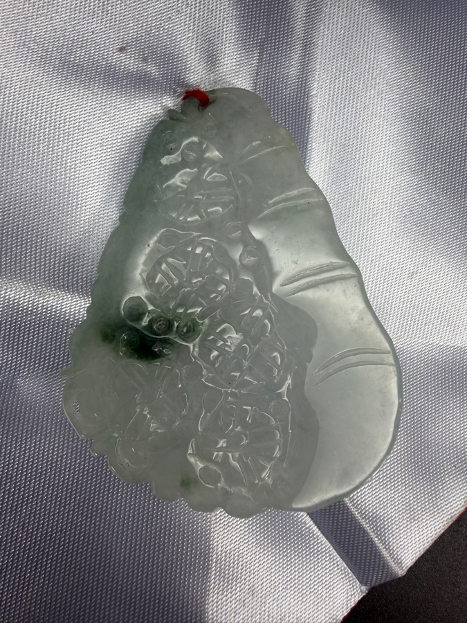 Chinese Pale Green Jadeite Carved Laughing Buddha Pendant [Photo 4]