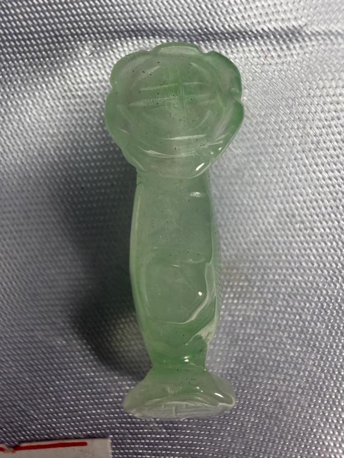Chinese Jadeite Carved Ruyi Scepter Staff Feng Shui Pendant