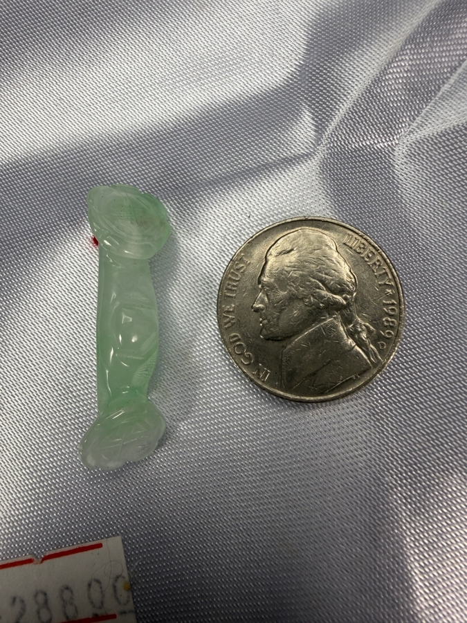 Chinese Jadeite Carved Ruyi Scepter Staff Feng Shui Pendant [Photo 6]