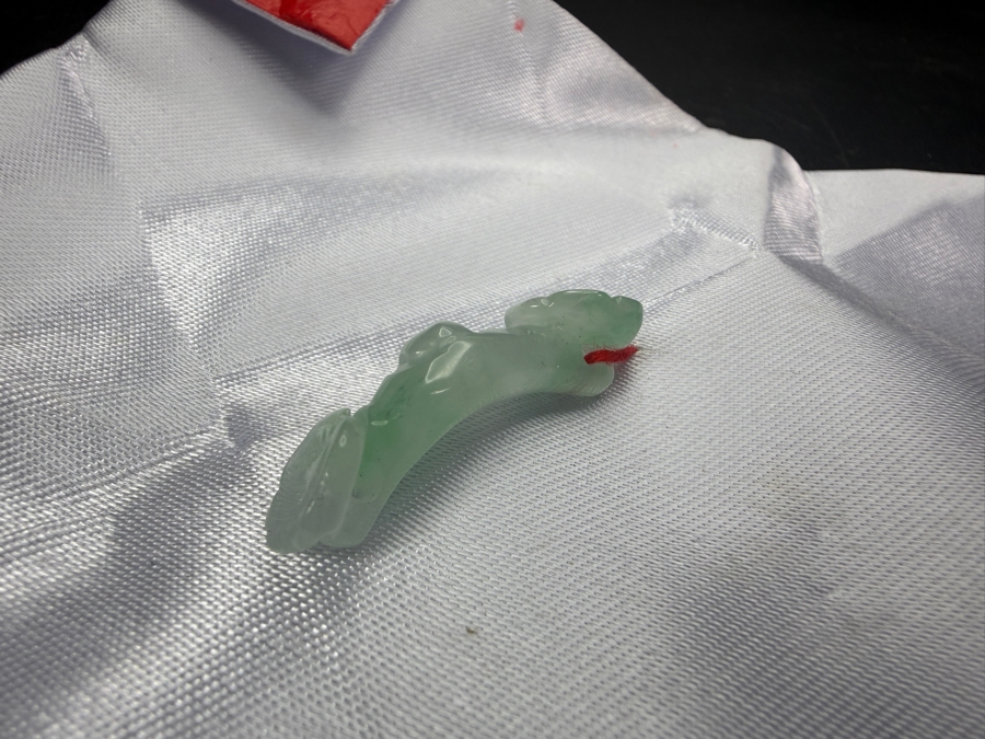 Chinese Jadeite Carved Ruyi Scepter Staff Feng Shui Pendant [Photo 5]