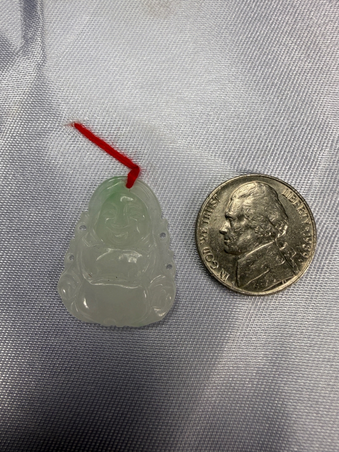 Chinese Jadeite Carved Laughing Buddha Pendant [Photo 5]