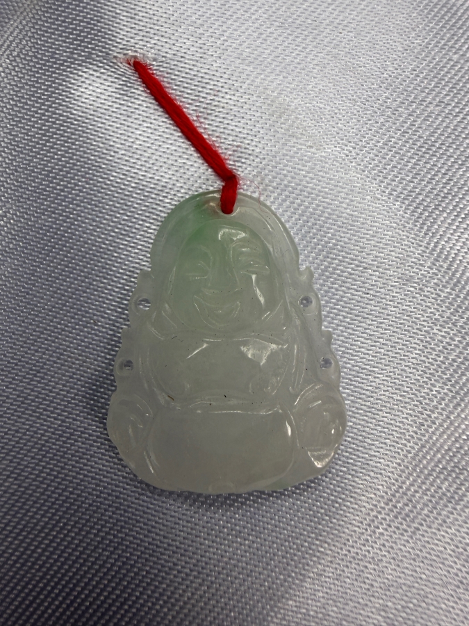 Chinese Jadeite Carved Laughing Buddha Pendant [Photo 2]