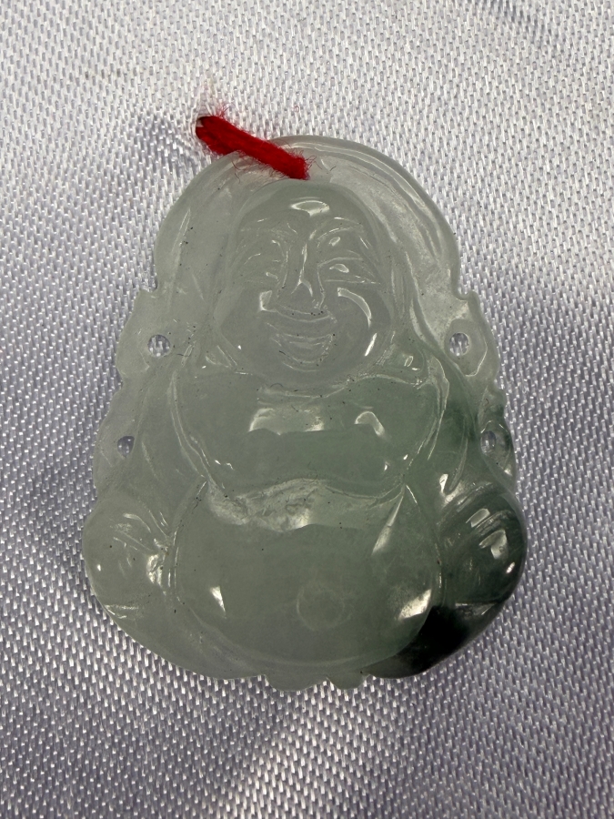 Chinese Jadeite Carved Laughing Buddha Pendant [Photo 2]