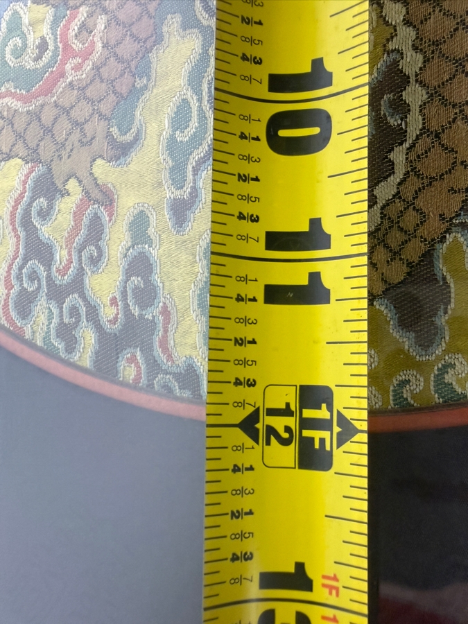 Antique Qing Dynasty Chinese Imperial High-Ranking Official Five Claw Front Facing Dragon Roundel with Chinese Character 12'W Framed 20' X 20' [Photo 12]