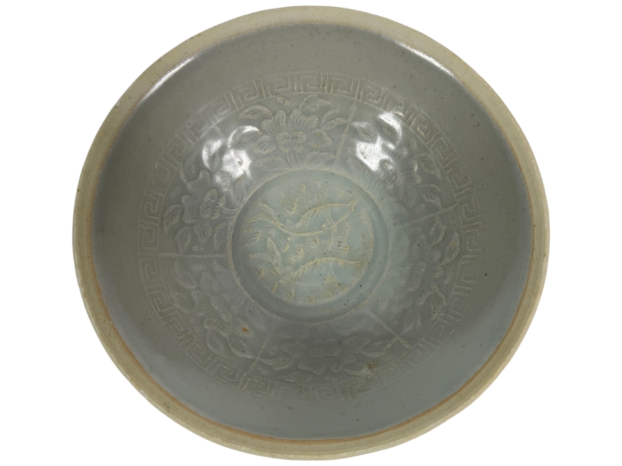 Boxed Chinese Celadon-Glazed Porcelain Bowl 6W X 2H