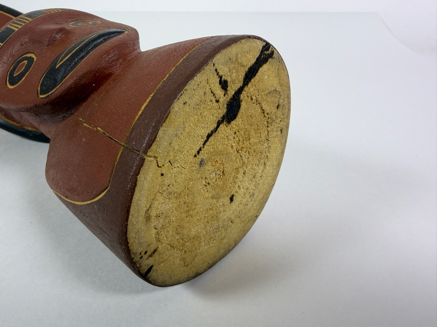Authentic Vintage Australian Aboriginal Hand-carved and Painted Wooden Wayin (Bird) Sculpture from North East Arnhem Land 28.5'H [Photo 10]