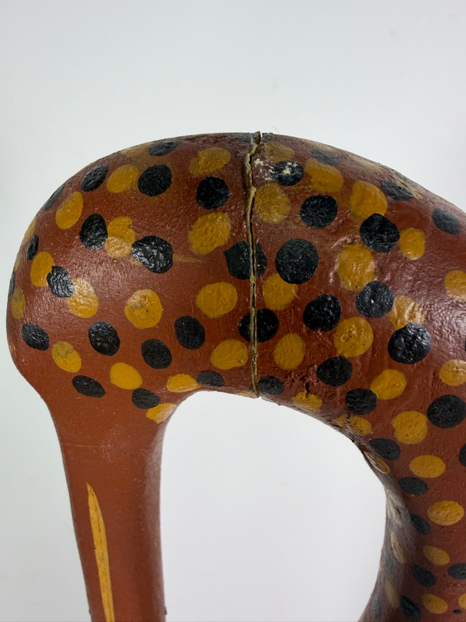 Authentic Vintage Australian Aboriginal Hand-carved and Painted Wooden Wayin (Bird) Sculpture from North East Arnhem Land 28.5'H [Photo 8]