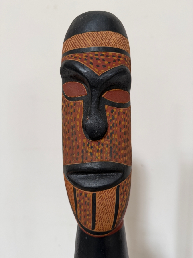 Authentic Vintage Australian Aboriginal Hand-carved and Painted Wooden Totem Sculpture 49'H [Photo 2]