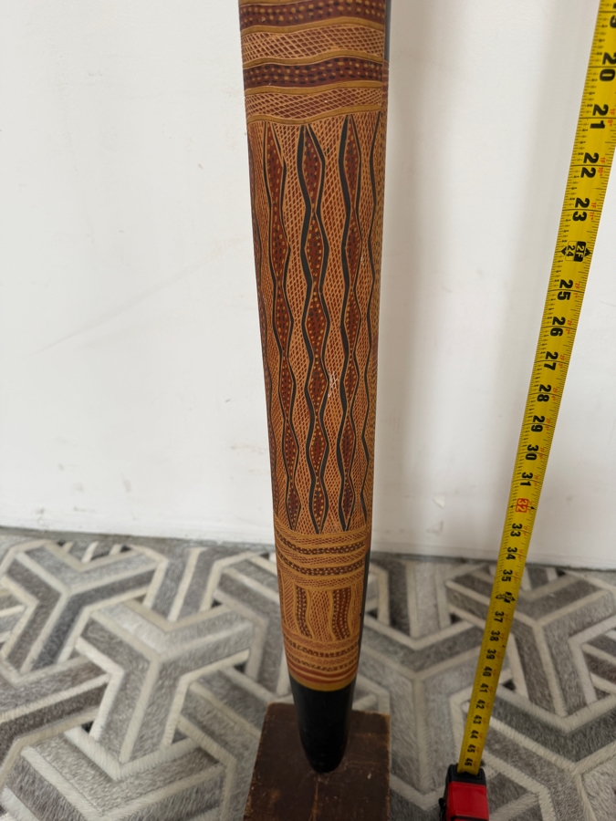 Authentic Vintage Australian Aboriginal Hand-carved and Painted Wooden Totem Sculpture 49'H [Photo 5]