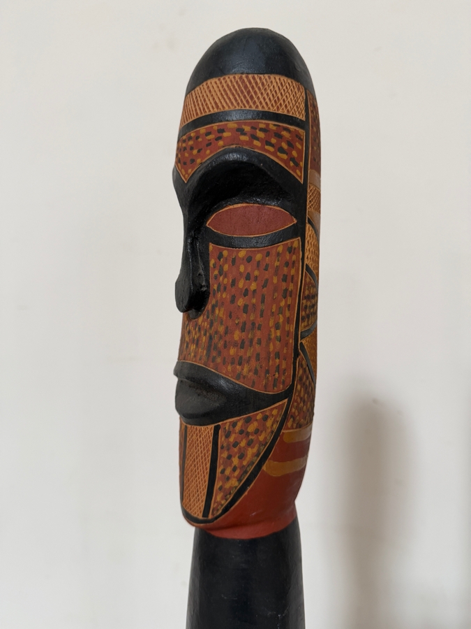 Authentic Vintage Australian Aboriginal Hand-carved and Painted Wooden Totem Sculpture 49'H [Photo 7]