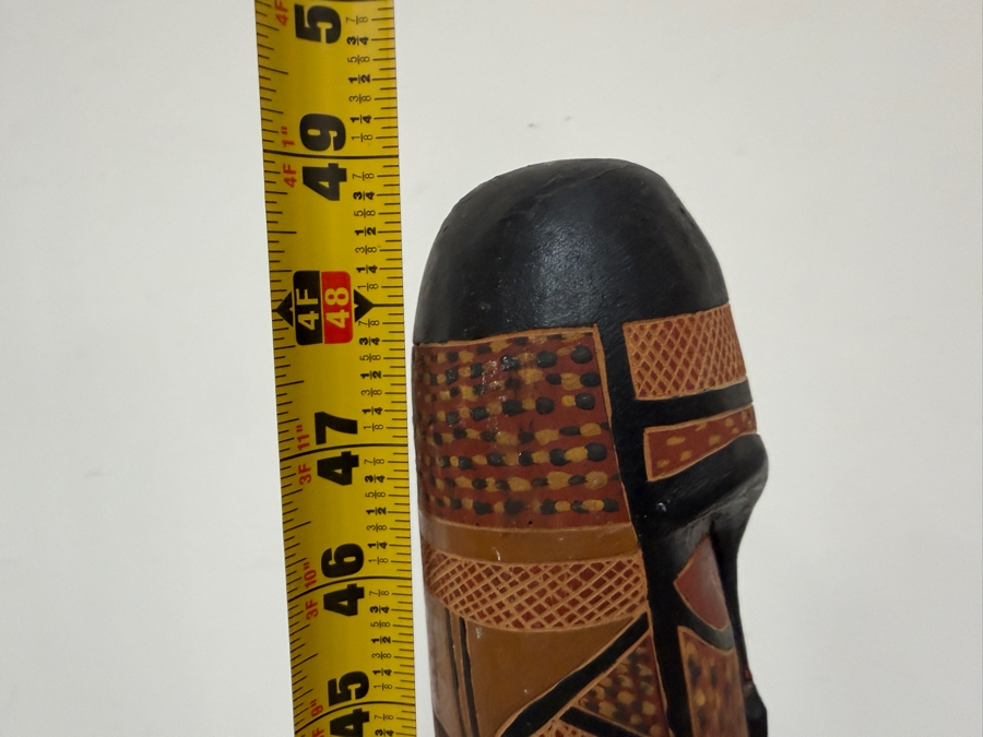 Authentic Vintage Australian Aboriginal Hand-carved and Painted Wooden Totem Sculpture 49'H [Photo 12]