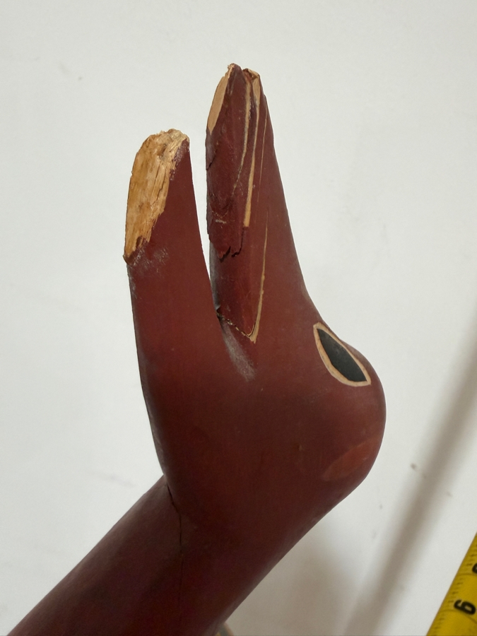 Authentic Vintage Australian Aboriginal Hand-carved and Painted Soft Wood Sculpture from Northeast Arnhem Land, Australia 46.5'H [Photo 10]