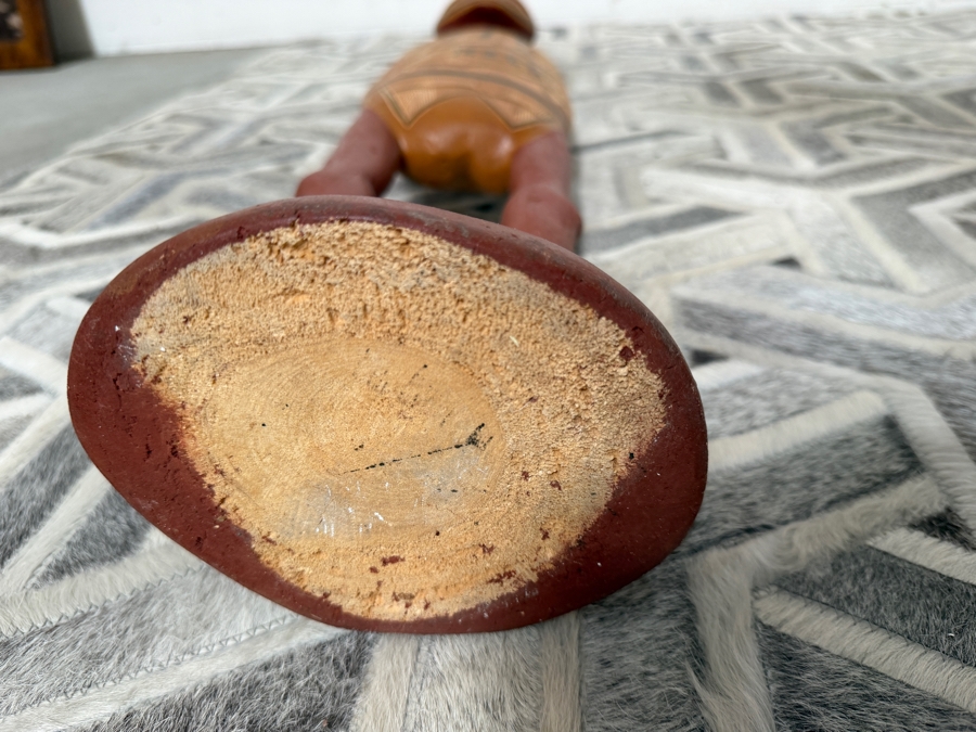 Authentic Vintage Australian Aboriginal Hand-carved and Painted Soft Wood Sculpture from Northeast Arnhem Land, Australia 46.5'H [Photo 15]