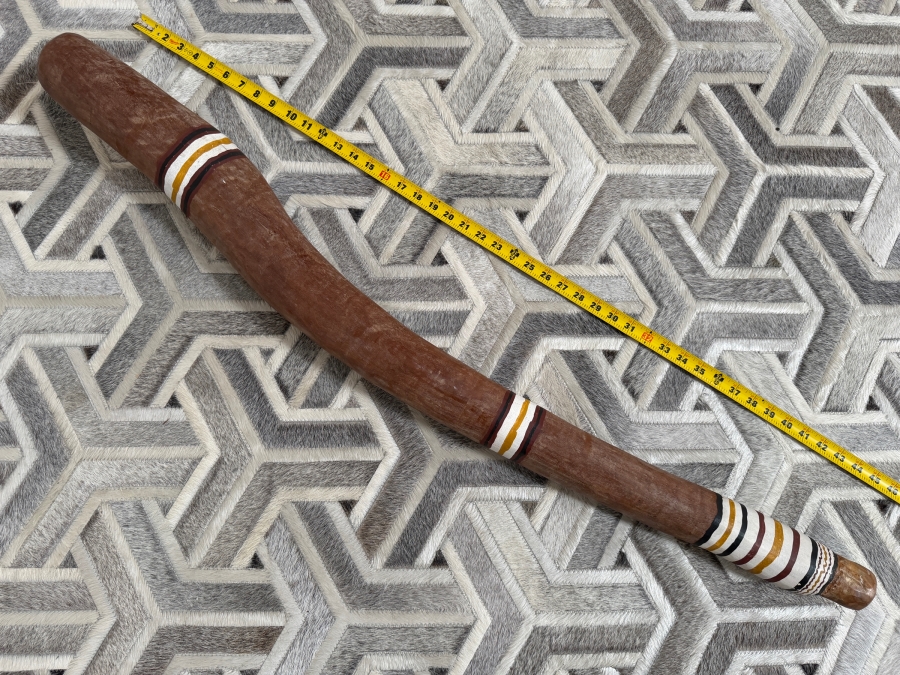Australian Aboriginal Eucalyptus Wood Hand Painted Didgeridoo Wind Instrument 46'L
