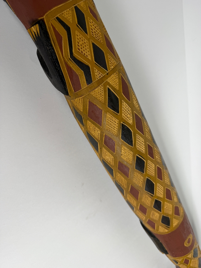 Vintage Australian Aboriginal Crocodile Ancestor Carved Softwood Sculpture 41'L [Photo 8]
