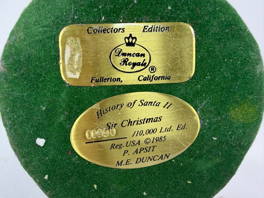 Duncan Royale Sir Christmas History Of Santa II 1985 Limited Edition Figurine Number 00690 Of 10,000 With Box 10.5'H [Photo 6]