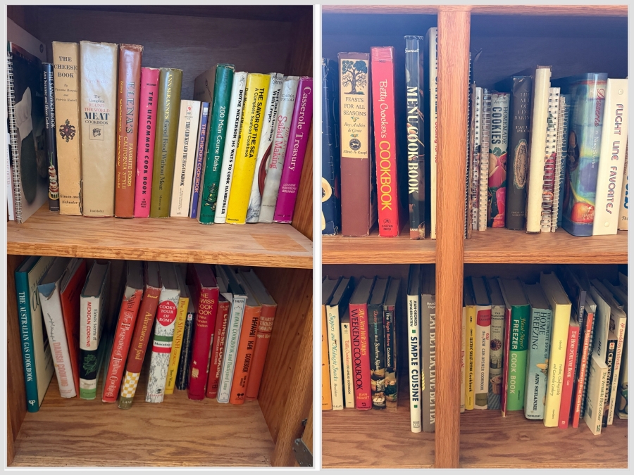 Large Collection Of Vintage Mid Century Hardcover And Spiral Bound Cookbooks Featuring Regional Local And International Recipes 50+ Volumes - See Photos