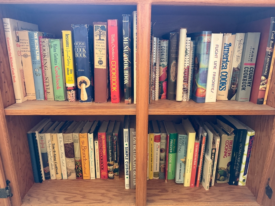 Large Collection Of Vintage Mid Century Hardcover And Spiral Bound Cookbooks Featuring Regional Local And International Recipes 50+ Volumes - See Photos [Photo 2]
