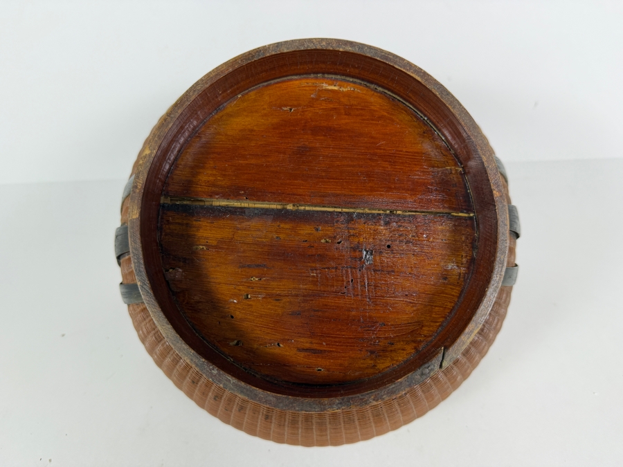 Antique Chinese Wicker Wedding Basket Featuring a Hand-painted Lid 9'H [Photo 8]