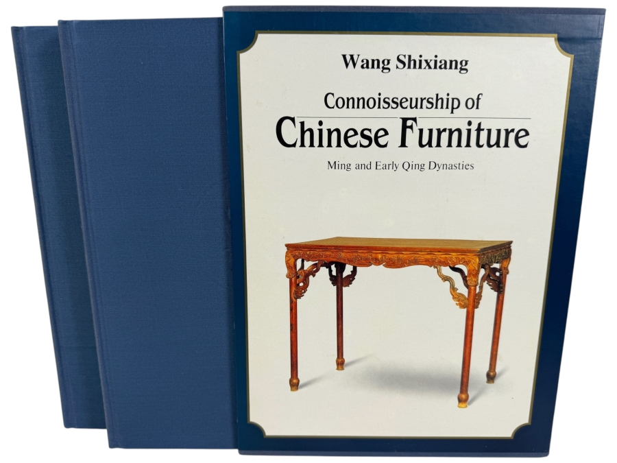 Two-volume Set Hardcover Books Titled Connoisseurship of Chinese Furniture: Ming and Early Qing Dynasties by Wang Shixiang