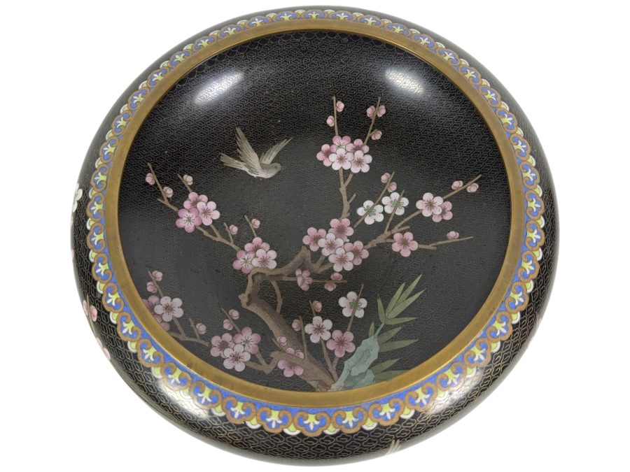 Large Vintage Chinese Cloisonne Bowl 11.5W X 4H