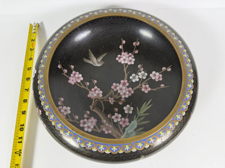 Large Vintage Chinese Cloisonne Bowl 11.5W X 4H [Photo 2]
