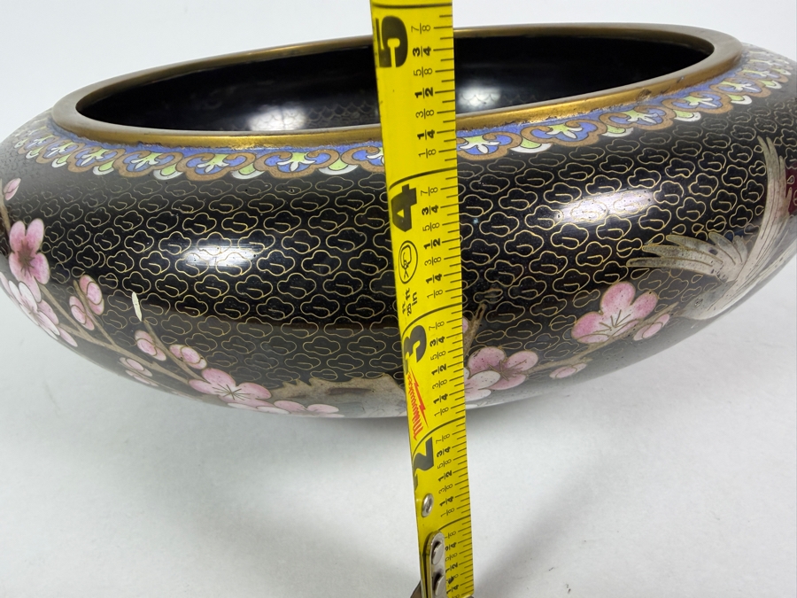 Large Vintage Chinese Cloisonne Bowl 11.5W X 4H [Photo 8]