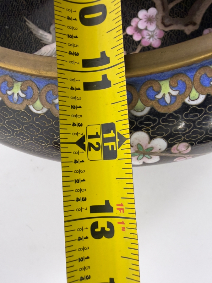 Large Vintage Chinese Cloisonne Bowl 11.5W X 4H [Photo 7]
