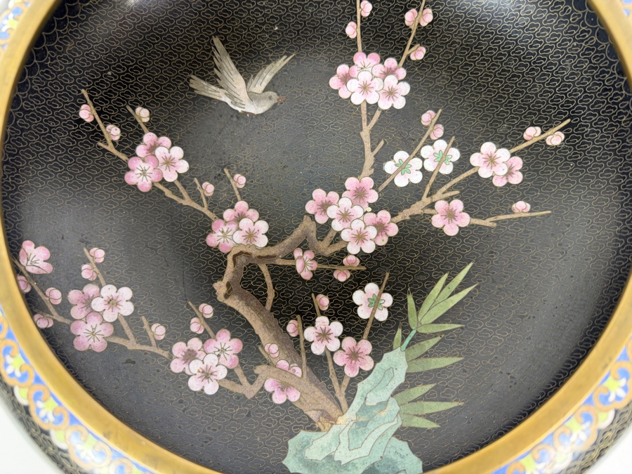 Large Vintage Chinese Cloisonne Bowl 11.5W X 4H [Photo 4]