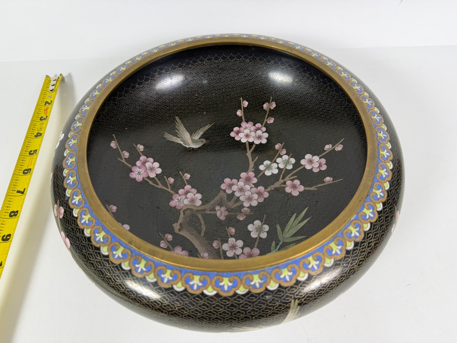 Large Vintage Chinese Cloisonne Bowl 11.5W X 4H [Photo 3]