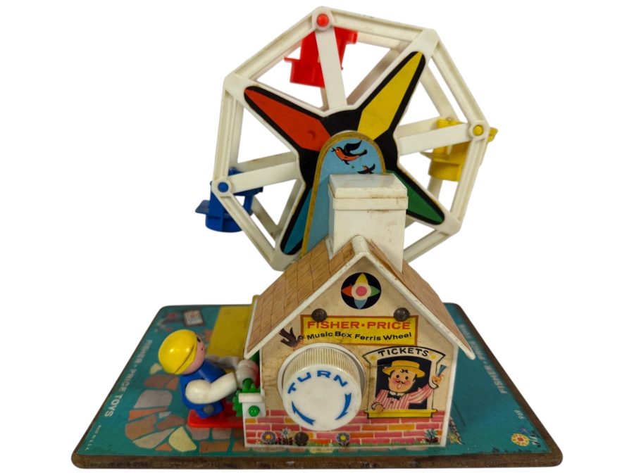 Vintage 1966 Fisher-Price Little People Music Box Ferris Wheel #969 8'H