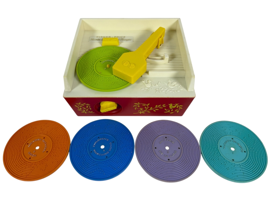 Just Added - Vintage 1971 Fisher-Price Music Box Record Player #995 with 5 Records