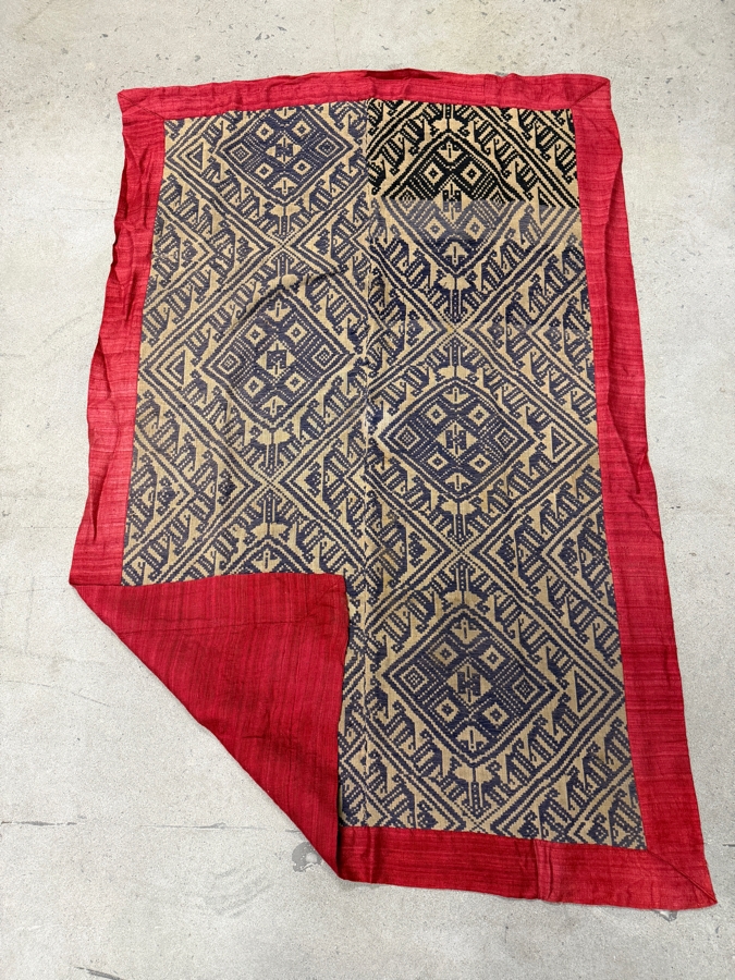 Vintage Handwoven Laotian Textile 35 X 52 [Photo 3]