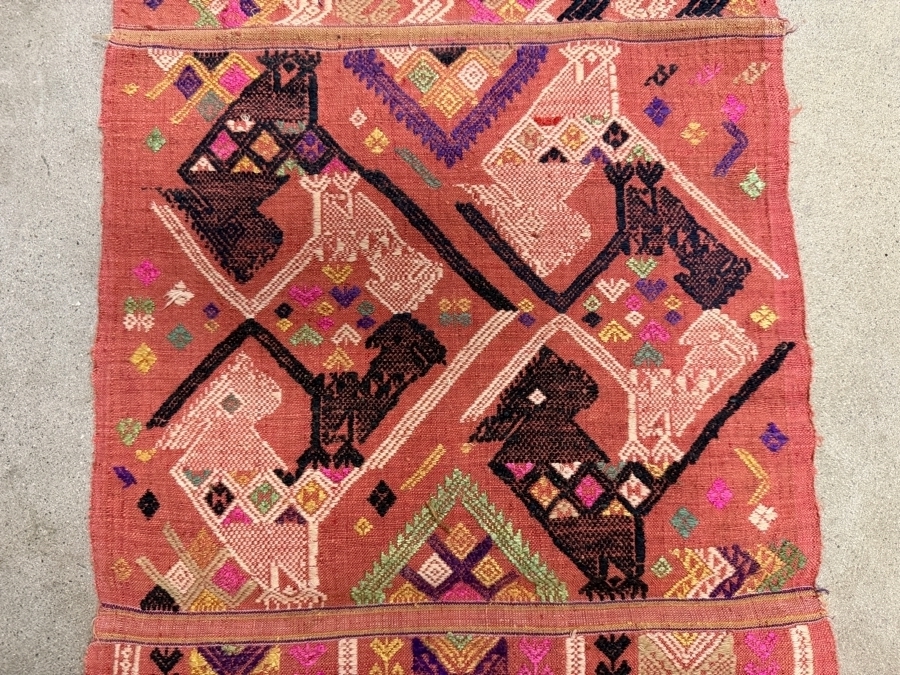 Vintage Laotian Tai Daeng Door Curtain 14 X 43 [Photo 5]
