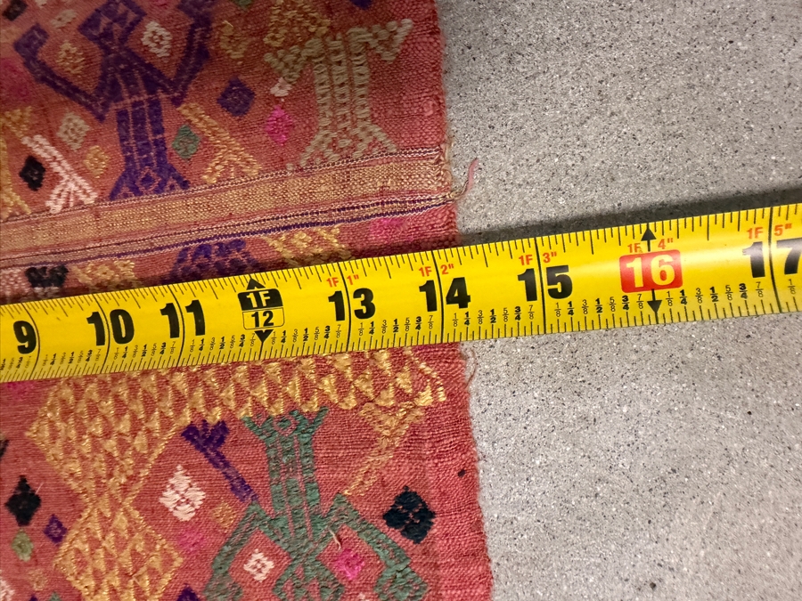 Vintage Laotian Tai Daeng Door Curtain 14 X 43 [Photo 7]