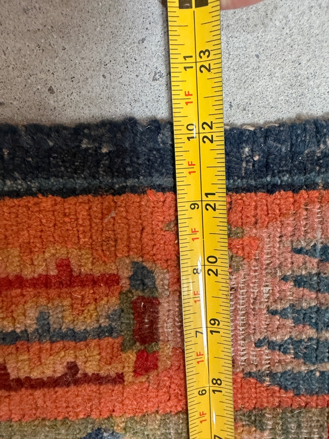 Antique Tibetan Handwoven Seat Mat Rug Featuring a Striking Orange Field with Dragon Motifs 22 X 26 [Photo 9]