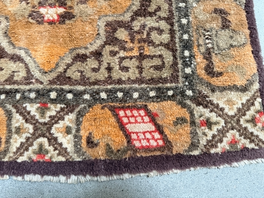 Antique Tibetan Handwoven Seat Mat Rug 26 X 26 [Photo 5]
