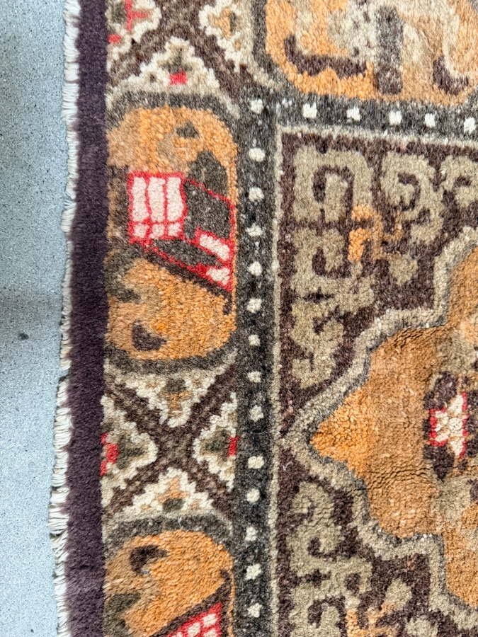 Antique Tibetan Handwoven Seat Mat Rug 26 X 26 [Photo 4]