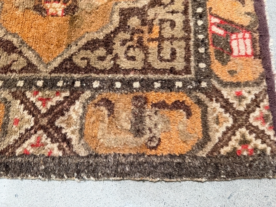Antique Tibetan Handwoven Seat Mat Rug 26 X 26 [Photo 6]