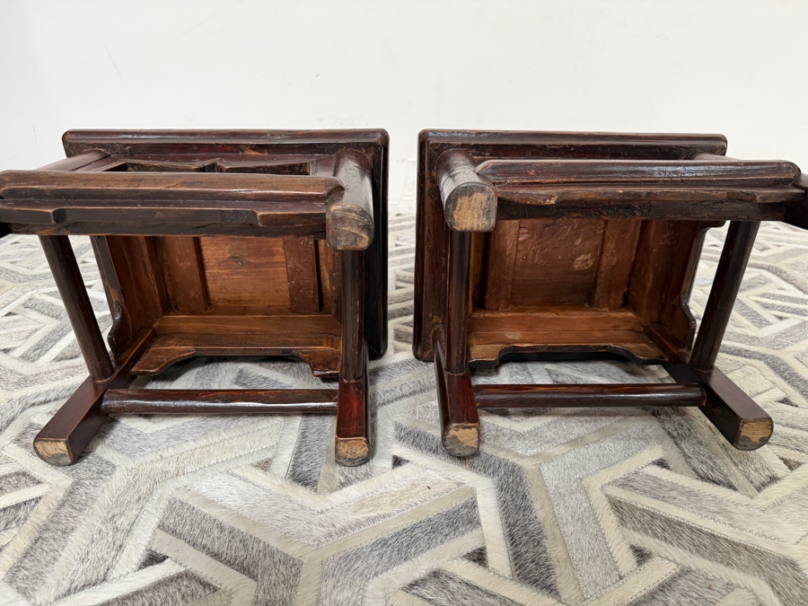 UPDATED - Pair of Antique Chinese Wedding Chairs Meant for New Couple To Honor Their Elderly Parents by Serving them Hot Tea as a Ritual of Respect 13W X 11D X 24H [Photo 27]