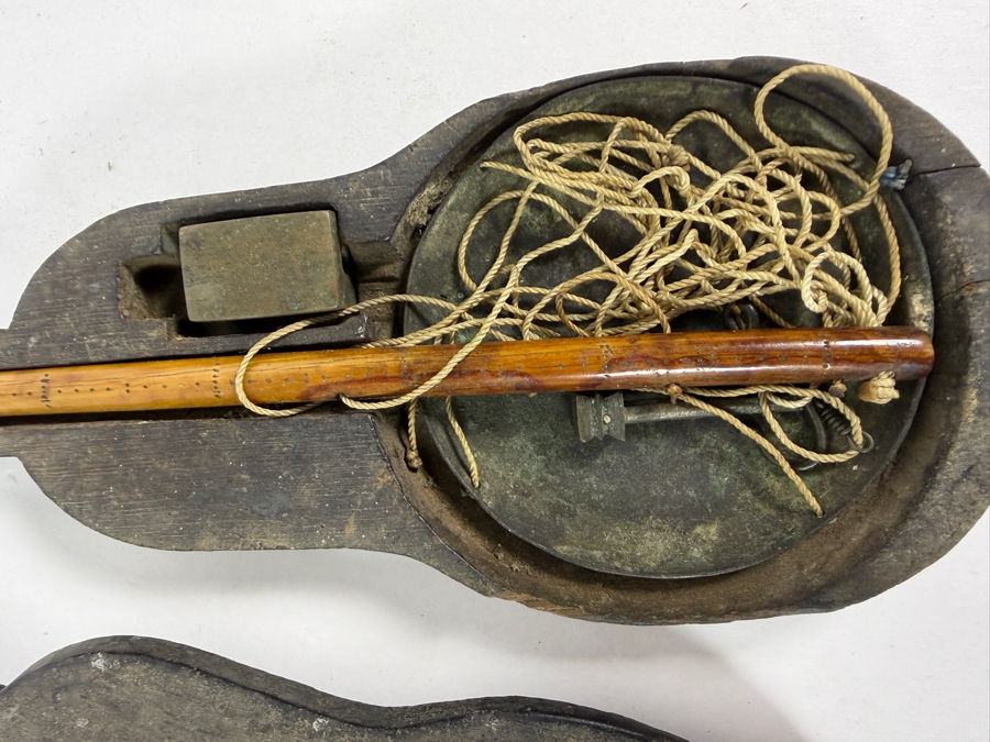 Antique Chinese Handheld Opium Scale Dotchin Scale with Case 14L [Photo 4]