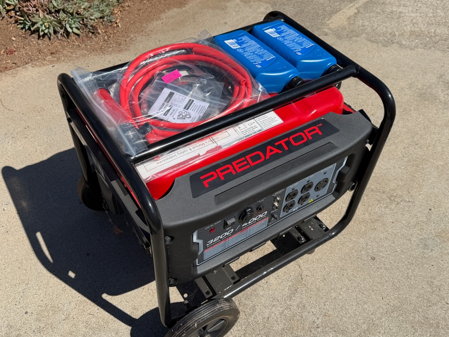 New Predator 4000 Max Watt Gasoline Powered Portable Utility Generator Featuring 3,200 Running Watts And Integrated Wheel Kit [Photo 4]
